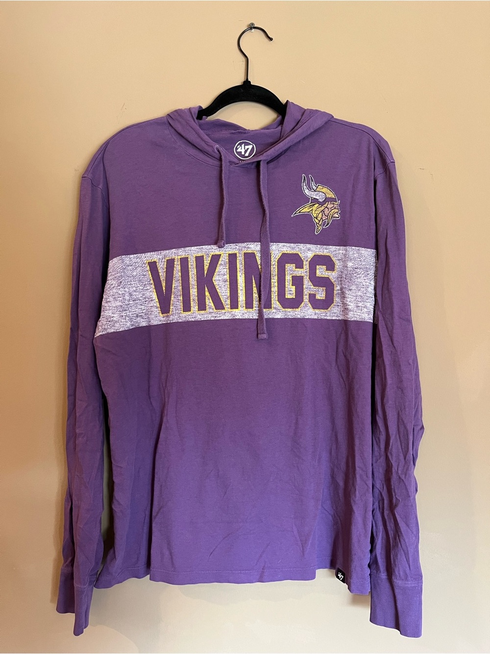 '47 Brand Minnesota Vikings Hooded Long Sleeve T-Shirt